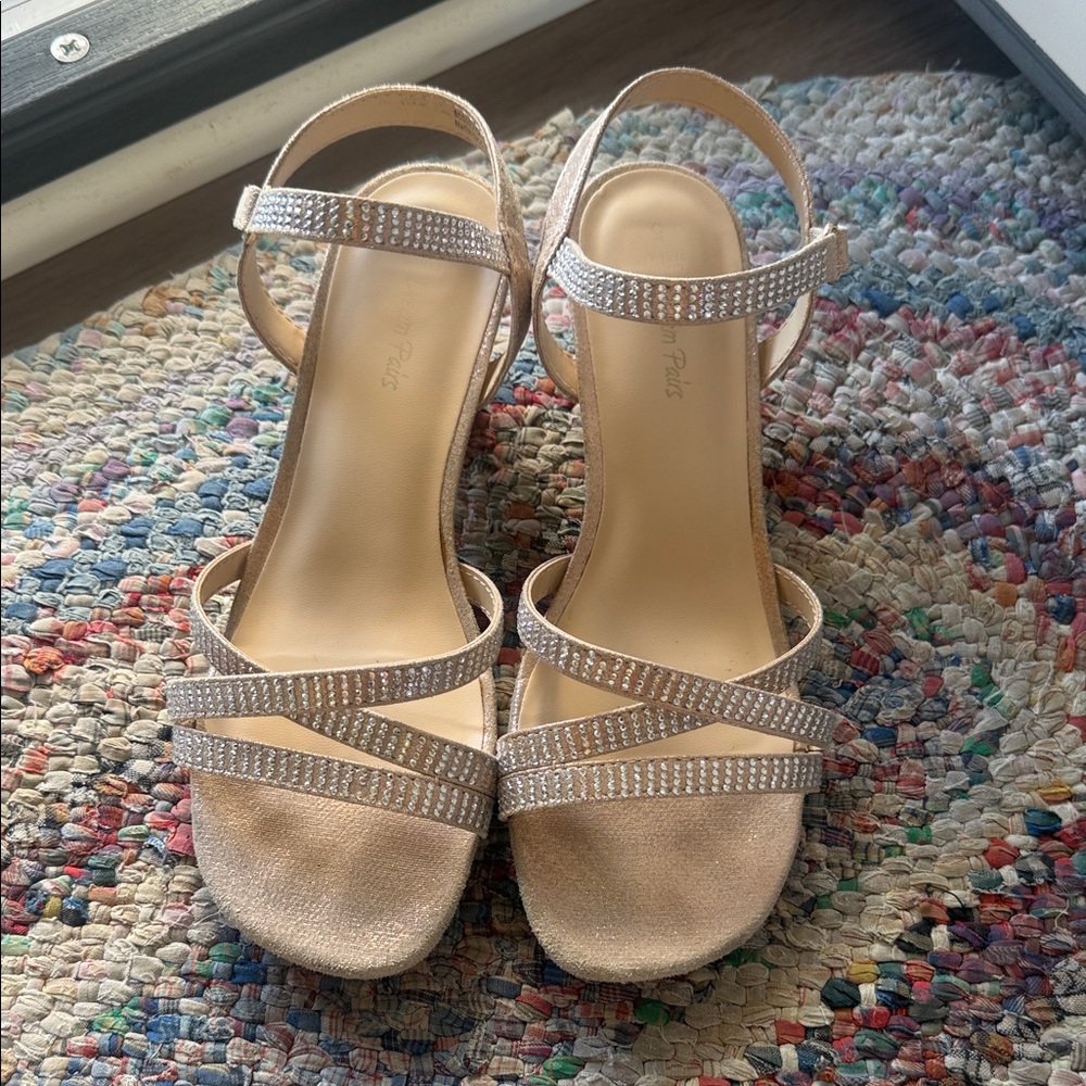 Dream Pairs Rose Gold Rhinestone Strappy Heels - Women